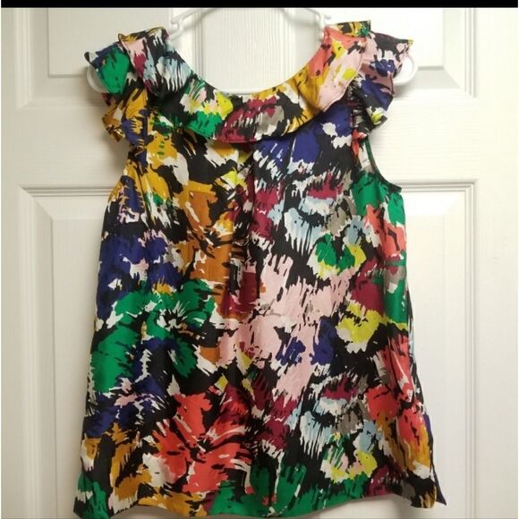 J CREW SILK Flutter Sleeve Floral Top - Picture 5 of 13